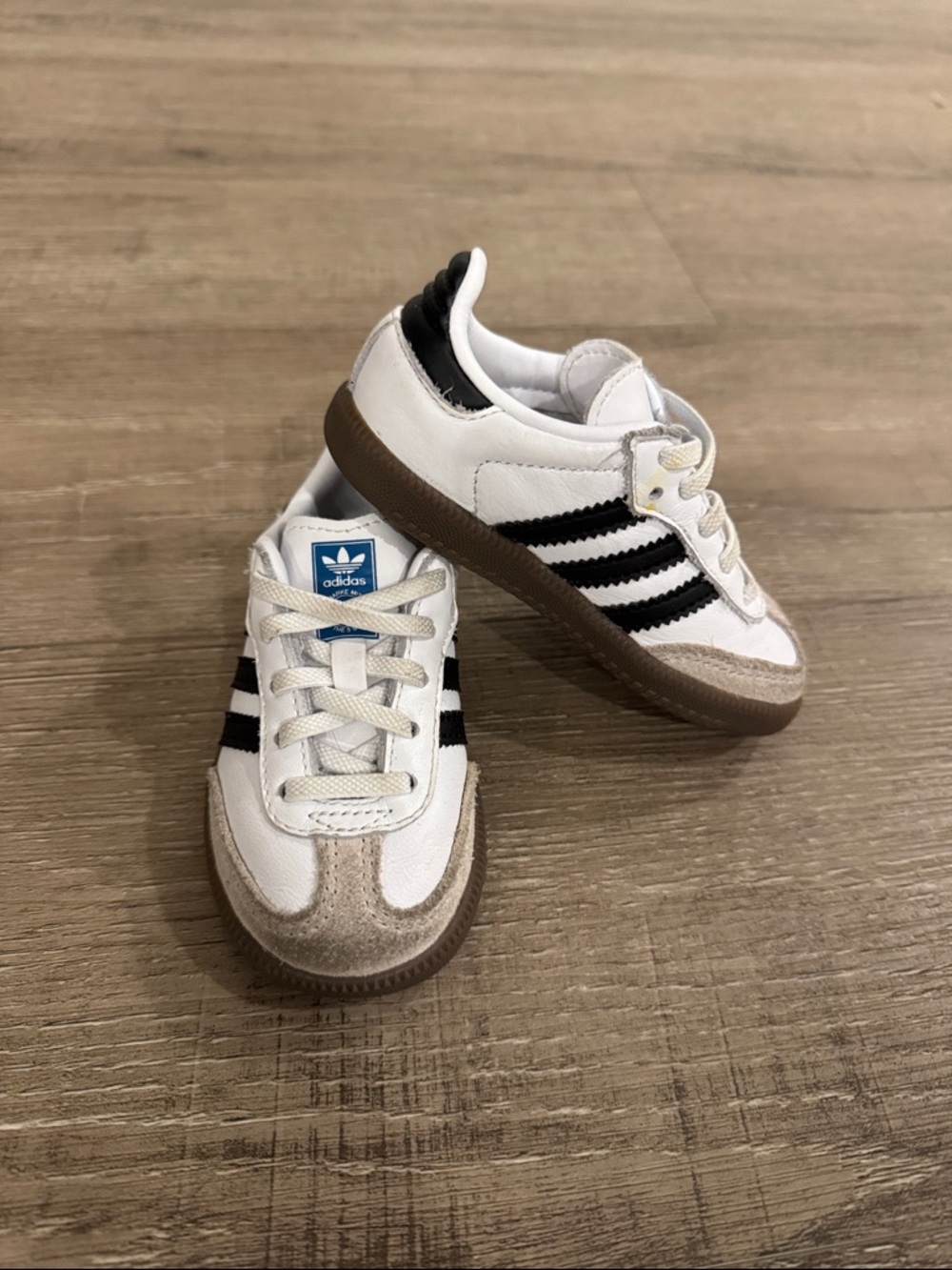 Adidas Samba OG | Kids White & Black Sneakers, Brown Gum | Little Kid’s Size 6